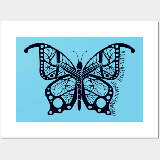 MALS Double Sided Butterfly (Black) Posters and Art